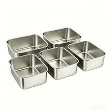 1/3/5pcs Stainless Steel Airtight Food Storage Container Set - Leak-Proof Metal Lunch Box And Snack Organizer - Stackable Bento Box Suitable For Kitchen, Pantry, Office, Camping And Picnic - Silver - View 13