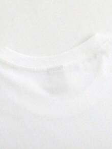 Camiseta de mezclilla para mujer con estampado de diamantes y perlas, elegante y casual para oficina, suave y agradable al tacto, camiseta de moda, cuello redondo, manga regular, cómoda para todas las estaciones, camiseta casual de algodón puro con estampado de letras a la moda, diseño unisex para parejas, adecuada para celebraciones de festivales, camiseta casual de primavera/verano, camisa estilo country, atuendo de fiesta, impresión digital de calidad, tela duradera, camiseta de manga corta, ropa de fiesta, ropa de mujer a la moda. - Blanco - Ver 4