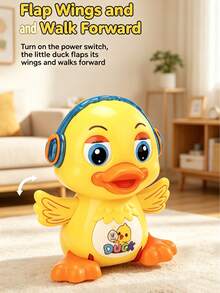 2+ Years Old Interactive Rotating Swinging Yellow Duck Toy, 360° Rotation And Swinging, Dazzling Light & Sound Effects, ABS Anti-Fall Material, Cute Design, Suitable For 2+ Years Old Babies Home Play And Early Education, Helps Develop Limb Coordination And Rhythm. Suitable For Halloween, Christmas, Thanksgiving And Back To School Gifts. - Multicolor - View 4