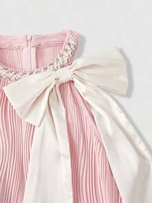 Vestido mini de mujer con lazo decorativo y cuello halter - Rosa 2 - Ver 4