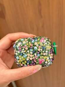 夏季清新绿色碎花保护壳，兼容苹果 Pro 3，也适用于 Pro 2/3/4 无线蓝牙耳机，柔软防摔保护套，兼容 2022 新款 Pro。 - 綠色 - 查看 3