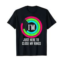 Camiseta unisex de manga corta, camiseta "I'm Just Here to Close My Rings", camisetas para hombre, spiderman, , camisetas para mujer, romwe men, boho chic, regalos para maestros, camisetas para mujer, atuendos curvy para hombre, y2k - Negro - Ver 6