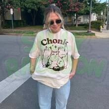 Camiseta Retro con Diseño de Gato Gordito y Adorable | Camiseta con de gato gordo y divertido | Hermosa blusa con temática de gatos | Camiseta con diseño de animales adorables | Regalos para Papá de Gato y Mamá de Gato - Albaricoque - Ver 4