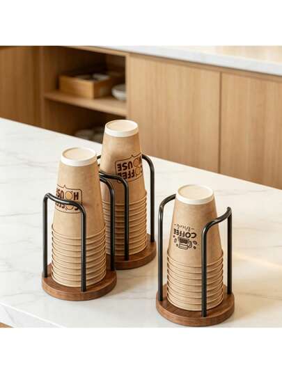 1 Stück Papierbecher-Halter, Tischplatte Schrank ohne Bohren, automatischer Spender für Wasserkühler, gewerblicher Bar-Becherhalter, Kaffeestation Becherlagerung Regal für die Küche