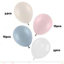 40pcs Light Blue, Pink, White Latex Balloons With Clear Balloons, Suitable For Baby Shower, Birthday Party Decoration, Party Balloon Set - Multicolor - View 3