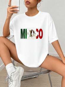 Diseño de impresión gráfica Fl-ag de México, Estilo vintage angustiado con águila y cactus, Verde, Blanco y Rojo, para arte mural de decoración doméstica o sticker.jpgRegalos personalizados: Camisetas para mujer con estilos que van desde lo moderno, hippie, casual y minimalista. Ropa masculina personalizada única, armarios cápsula y prendas básicas/urbanas para hombre. Regalos ideales para novios, familiares y amigos, adecuados para cumpleaños, vacaciones, colegio/competiciones, deportes/escalada y más, así como para la moda de otoño y eventos urbanos. Blanco verano. - Blanco - Ver 2