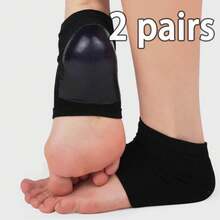 1/2/3 pares de calcetines protectores de talón, calcetines de cuidado del talón hidratantes y suavizantes para prevenir los talones agrietados - Negro - Ver 6
