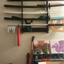 5-Tier Sword Holder Wall Mount Samurai Stand Display Katana Wall Hanger Rack AU - Black - View 8