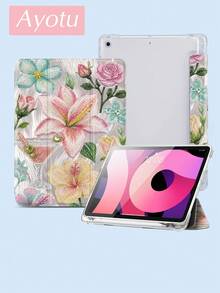 Ốp lưng họa tiết da báo tương thích với iPad 10.2 inch 2021/2020 thế hệ thứ 9/8, tương thích với Samsung Galaxy Tab A8 10.5 inch 2022, tương thích với Matepad 10.4/ Tab Cover, có ngăn đựng bút, hỗ trợ chức năng tự động bật/tắt màn hình khi đóng nắp. - Nhiều màu - Xem 4