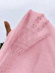 Frenchy Camiseta con cuello redondo y adorno de encaje con volantes y bordado de ojal - Rosa Pálido - Ver 8