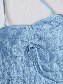 Nuevo Camisol Sexy Ajustado con Tirantes Finos y Espalda Descubierta para Mujer - Azul - Ver 4