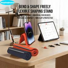 Suporte de Telefone Flexível e Dobrável, Suporte de Telefone Portátil Multifuncional, Suporte de Telefone para Mesa, Suporte de Telefone Relaxado, Adequado para Telefones, Tablets, Laptops - Multicolorido - Visão 1