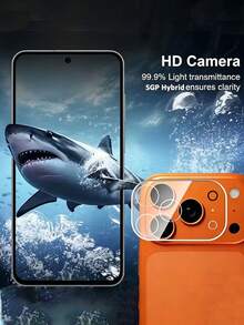 2pcs Transparent 3D Camera Lens Protector, Suitable For IPhone 17 Air/17 Pro/17 Pro Max/17/16 Pro Max/15 Pro Max/14 Pro Max/13/12/11 Pro Max. High-Definition Rear Camera Lens Protector, Made Of High-Hardness Tempered Glass, Clear Shooting, Full Coverage Design, Easy Installation, Scratch-Resistant, Anti-Drop, Smartphone Accessory, Compatible With Phone Cases, Providing Comprehensive Protection For Your Phone Aesthetics. - Clear - View 4