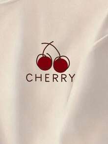 Women's Casual Short-Sleeved T-Shirt With Round Neck And Cherry Letter Print T-Shirts For Women - 風格 - 查看 4