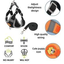 Reflective No Pull Dog Harness & Leash Set, Adjustable Escape Proof Soft Vest Harness For Small Medium Dogs & Cats, Comfortable Pet Walking Harness For Outdoor Training & Travel - MultiWarna - View 8