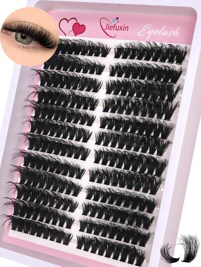 Lashes Clusters Cat Eye Eyelashes Wispy Individual Lashes Natural Fluffy DIY Eyelash Extensions Reusable Makeup Lashes