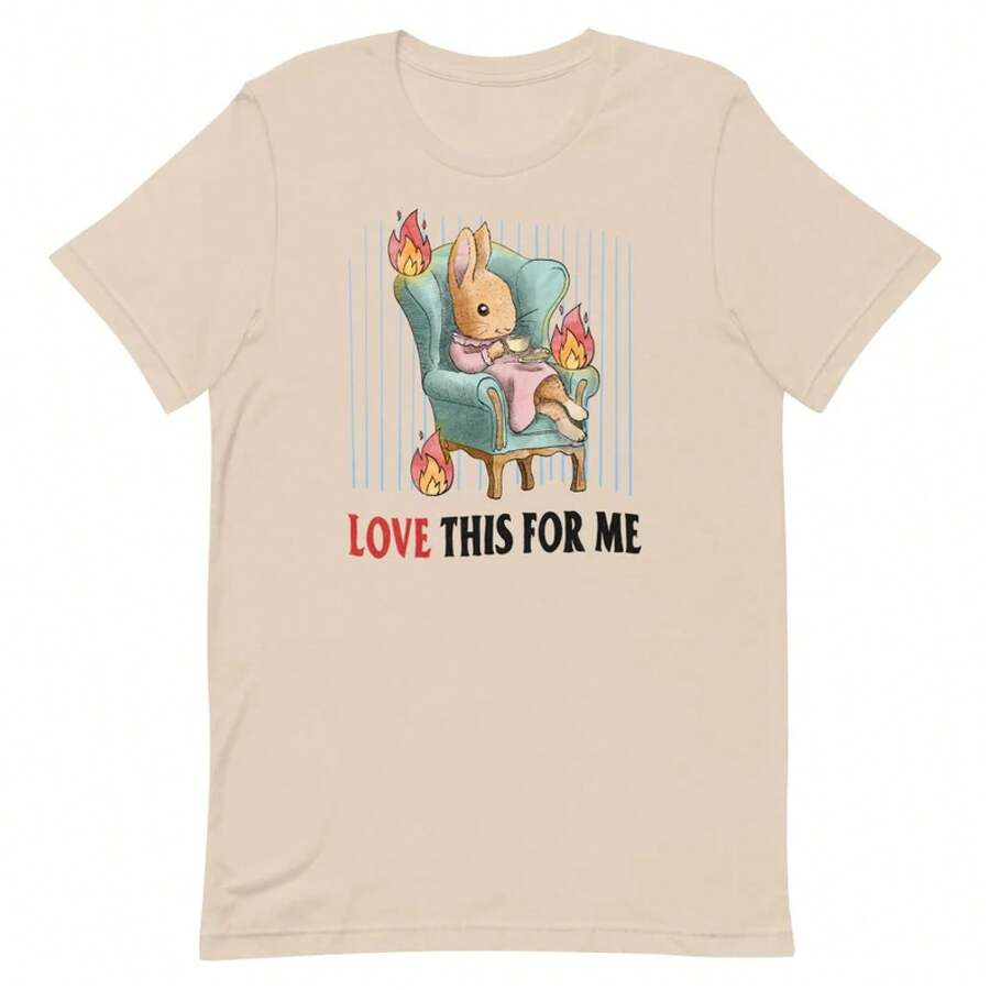 Los amantes del estilo vintage adorarán esta camiseta unisex. Hecha de 100% algodón puro, presenta colores cómodos y un diseño de manga corta y cuello redondo. Esta nueva camiseta de corte ajustado para mujer está diseñada para primavera/verano y es perfecta como conjunto para parejas. - Albaricoque - Ver 1