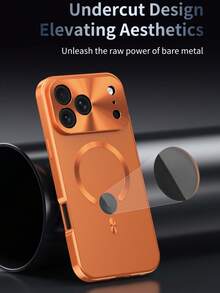[High Protection Magnetic Anti-Peep Phone Case] Integrated Privacy Screen | Anti-Drop Protective Case | Compatible With IPhone 17 Pro Max/17/16/15/14/13/12 Series And More | Professional Security Design, Perfect For Holiday Gifts, Boyfriend Gifts And Birthday Gifts, Anti-Peep Design Glass Phone Case - Orange - View 4