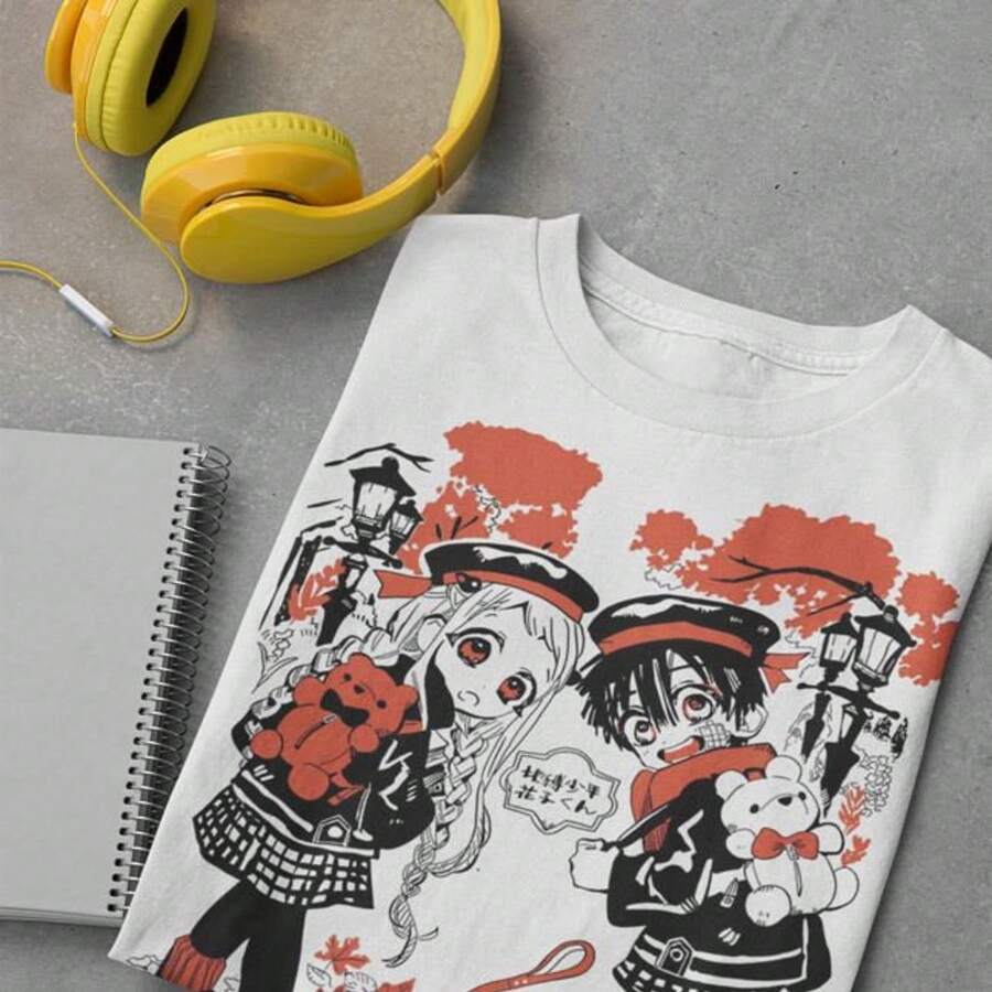 Camiseta de manga H1anako Kun de Toilet Bound Anime T1EE 220G, de algodón puro, manga corta, para hombre y mujer. Tejido grueso, resistente a las arrugas y que no se deforma fácilmente. Estilo sencillo y versátil, ligero y transpirable, perfecto para ir al trabajo, viajar, acampar, ir de compras y para el tiempo libre diario. - Blanco - Ver 1