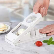 Herramienta multifuncional para cortar huevos, utensilio de cocina elegante para uso doméstico, práctico cortador de huevos 2 en 1 de acero inoxidable. - blanco - Ver 4