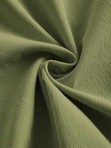 Vestido de tirantes unicolor pecho con fruncido con cordón lateral - Verde - Ver 4