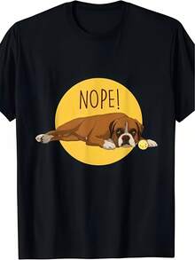 Camiseta unisex, Camiseta con estampado de perro boxeador, ropa de mujer, blusas para mujer, tops para mujer, camisetas de mujer, estampado gráfico, agradable al tacto, retro de los 90, ropa urbana, camisetas casuales de moda, estampado gráfico, agradable al tacto, retro de los 90, ropa urbana, camisetas casuales de moda. - Negro - Ver 5
