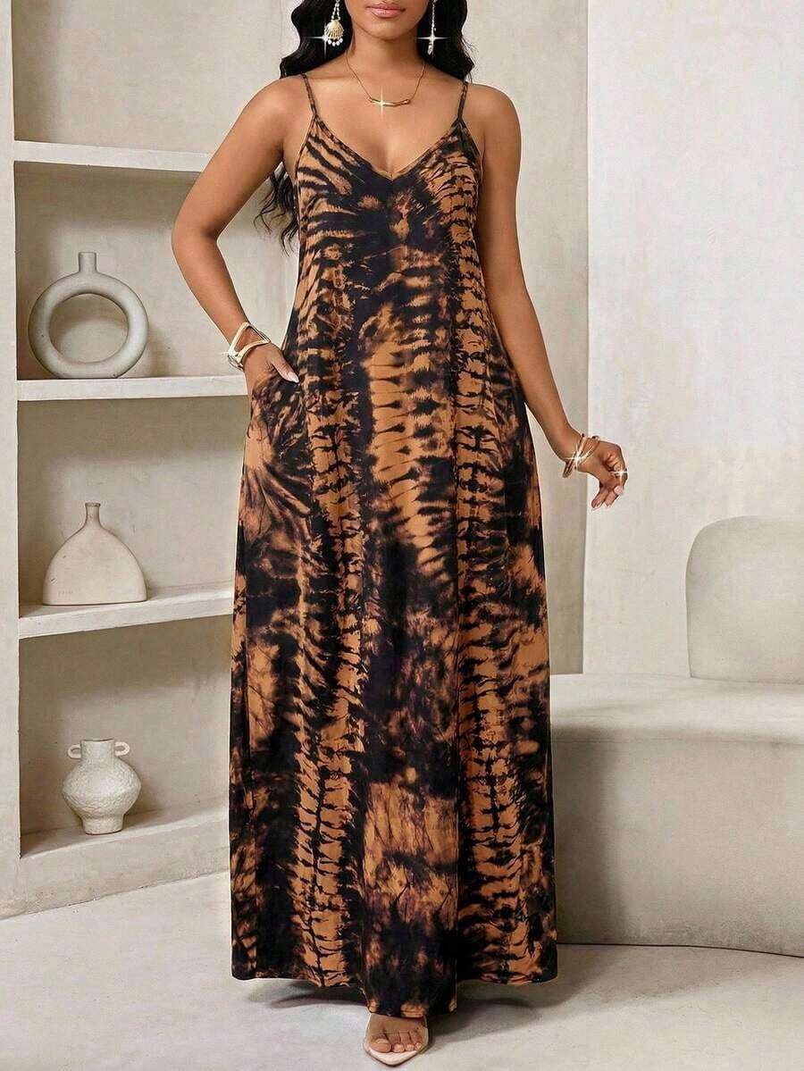 Lady Vestido largo con estampado de leopardo para mujer, estilo bohemio, sin espalda, holgado, vestido maxi suelto sin tirantes para cumpleaños, eventos, vacaciones, vestidos casuales, vestidos boho/bohemia/boho, top halter, ropa africana para mujer - Multicolor 4 - Ver 1