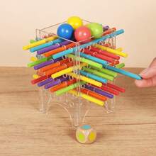 Interactive 2-In-1 Family Game Night Toy - Kids Wooden Stick Pull & Balance Challenge, Fun Parent-Child Bonding Activity, Educational Montessori Travel Party Game With Portable Storage Multi-Functional Interactive Stick Pulling - Multicolor - View 11