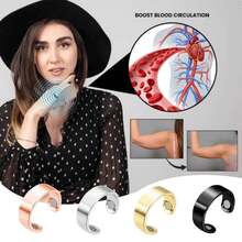 1 buah Cincin Magnetik Stainless Steel, Cincin Pereda Stres Magnetik Terbuka dengan Magnet Ganda, Aksesori Sehat & Modis, Cincin Kesehatan Magnetik yang Dipersonalisasi dengan 4 Batu Magnetik, Cincin Penyerap Magnetik yang Dapat Diatur - MultiWarna - View 10