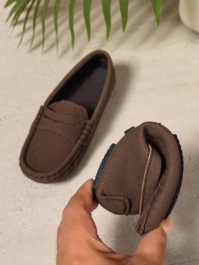 1 Pair Children's Loafers, Fashionable Slip-On Soft Bottom Casual Shoes Suitable For Boys & Girls, Wear For School & Outdoor In Spring/Autumn