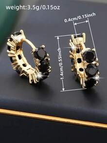 1 par de hermosos pendientes de aro, diseñados para mujeres, adecuados para bodas, compromisos, fiestas de aniversario, regalos del Día de San Valentín - Amarillo Oro - Ver 6