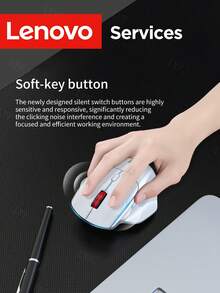 Lenovo 联想N230双模无线鼠标，支持蓝牙和2.4G连接，符合人体工学的静音可充电鼠标，DPI可调，Type-C充电，适用于笔记本电脑、台式机、MacBook、平板电脑等设备。 - 查看 7