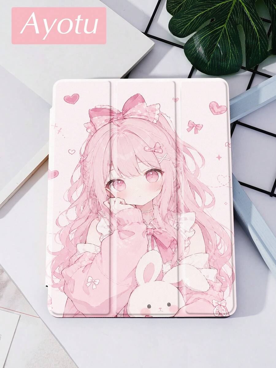 Ayotu 可爱动漫少女保护套，兼容 iPad Air 4/5 10.9 英寸，防震保护套，兼容三星 Galaxy Tab A8 10.5 英寸（2022 款）、MatePad 10.4 英寸及其他平板电脑，带笔槽，支持自动睡眠/唤醒