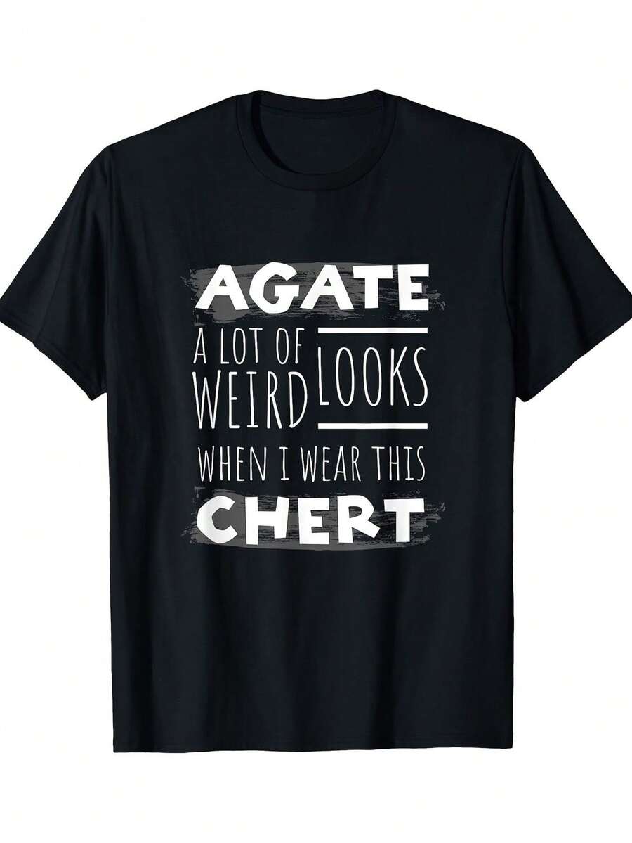 Camiseta Divertida para Hombres con Diseño de Coleccionista de Rocas - Camiseta Gráfica para Amantes del Ónix y Cazadores de Rocas - Regalo Divertido para Amantes de la Geología - Negra con Texto Blanco - Camiseta Suave y Transpirable - Ideal para Uso Diario Casual y para Eventos de Rock - Lavable a Máquina - Cuello Redondo - Una camiseta de manga corta adecuada para el hogar, uso diario, fiestas y viajes, perfecta como regalo para amigos o familiares. - Negro - Ver 1