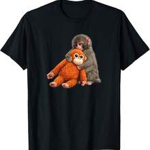 Baby Monkey Punch Viral Meme Japan Monkey T-Shirt - 黑色 - 查看 1