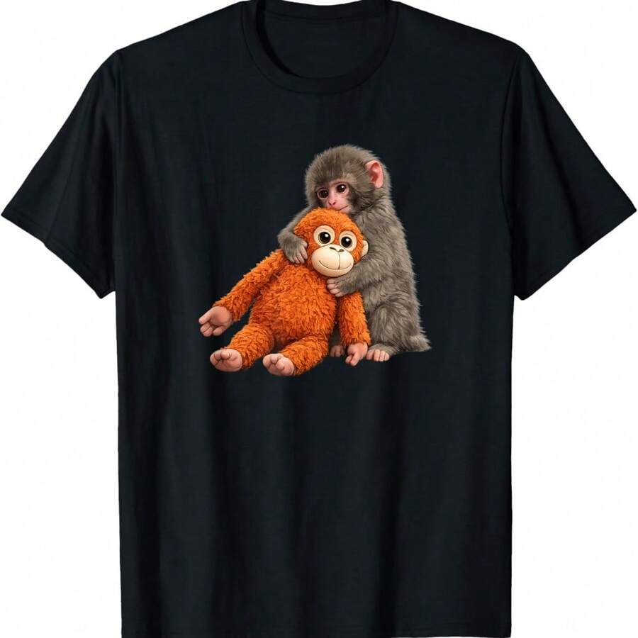 Baby Monkey Punch Viral Meme Japan Monkey T-Shirt - 黑色 - 查看 1