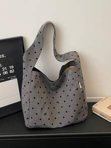 Nueva bolsa de tela minimalista para el hombro para mujeres - Gris - Ver 4