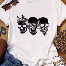 Printed T-Shirt For Men And Women - 白色 - View 1