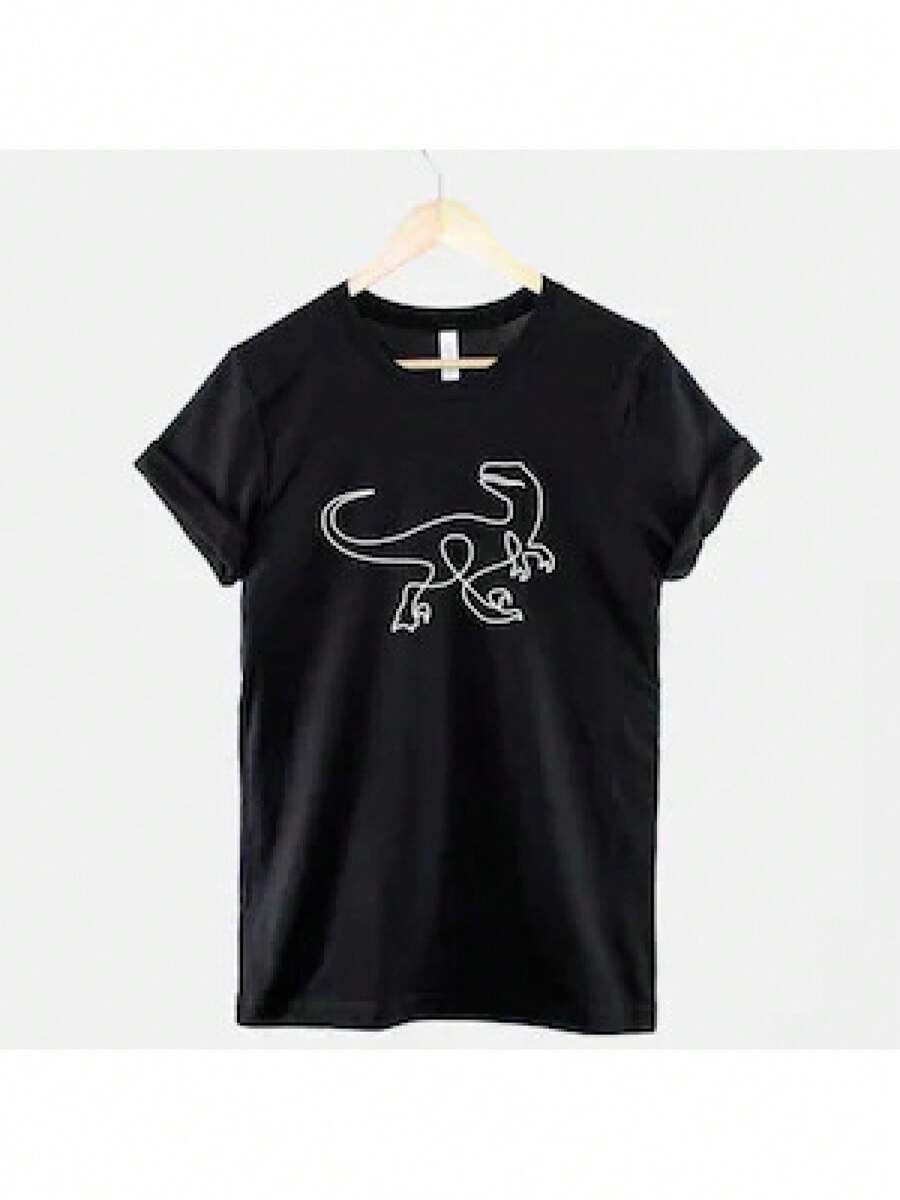 Camiseta de Raptor para Hombre y Niño - Camiseta Suave de Algodón con Estampado de Dinosaurio Velociraptor y Diseño Jurásico, Camiseta Casual de Cuello Redondo Adecuada para Regalos, Atuendo Casual - Ropa Lavable a Máquina