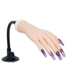 Practice Hand For Acrylic Nails, 2 Pack Flexible Bendable Nail Hand With Adjustable Stand, Nail Training Kit For Beginners &Amp; Nail Artists (Left And Right) - 白色 - 查看 1