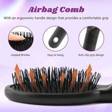 1 chiếc lược vòng màu đen, lược chải tóc nối không gây rối, giúp dễ dàng gỡ rối. - màu đen - Xem 2