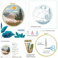 Embroidery Starter Kit - Mountain And Flower Landscape DIY Craft Set With Full Tools, For Beginners, Can Make Pillow, Wall Decor, Home Decoration, Zero-Based Video Tutorial - Multicolor - View 15