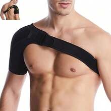 Breathable Compression Shoulder Support Strap, With Knitted Sports Shoulder Support Strap, Adjustable Shoulder Support Strap, Suitable For Home And Gym Workouts. - Black - View 12
