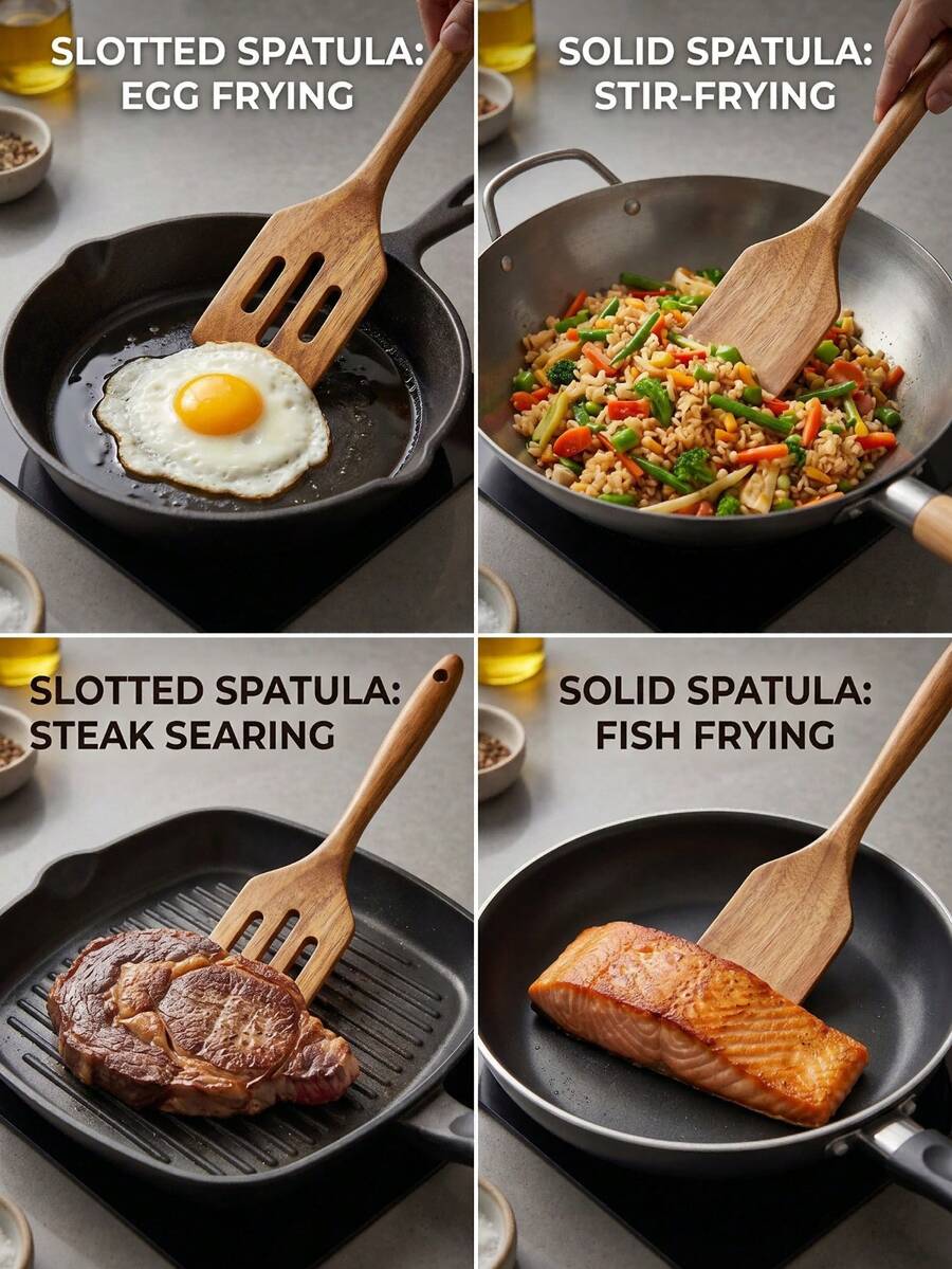 1/2 buah Spatula Kayu Rosewood Padat, Sendok Berlubang Anti Lengket, Peralatan Masak Tahan Panas, Lapisan Anti Lengket Premium, Desain Ergonomis, Ideal Untuk Memasak Ikan, Telur, Pancake, Alat Dapur untuk Memanggang, Aksesori Dapur - Akasia - View 1