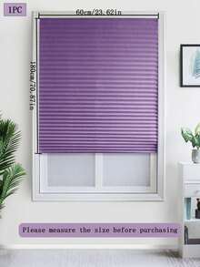 1pc Solid Color Semi-Sheer Pleated Curtain, Lightweight Pleated Curtain With No Drill Holes, Semi-Transparent Solid Color Pleated Curtain, Temporary Blackout Curtain, Adhesive Pleated Curtain, Easy To Cut And Install, Classic Minimalist Design, Suitable For Study, Living Room, Bedroom, Bathroom And Other Windows - Multicolor - View 15