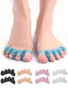 2/4/8pcs Soft Silicone Toe Separators, Reusable Toe Spacers For Foot Correction And Protection, Alcohol-Free - Multicolor - View 3