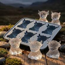Mini Highland Cow Ice Cube Mold - Cute 3D Ice Cubes, Suitable For Drinks, Parties And Gifts - Dusty Blue - View 2