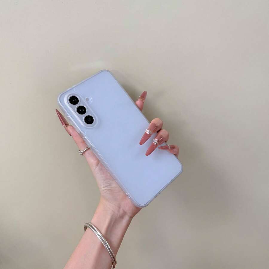Ốp lưng điện thoại mềm, mờ, bán trong suốt, phù hợp với Galaxy A56, A57, A36, A17, S26 Ultra, S25 Ultra - trắng - Xem 1
