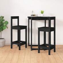 vidaXL Tabourets de bar, lot de 2, noirs, 40 x 41,5 x 112 cm, en pin massif. Idéaux pour les restaurants, les bureaux, les jardins et les réceptions. Ce produit comprend uniquement les tabourets ; les tables ne sont pas incluses. Un meuble classique et de grande qualité. - Noir - Voir 5