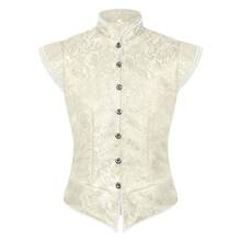 Men Cosplay Clothing - 25801 Jacquard Vest Style 2 White - View 4